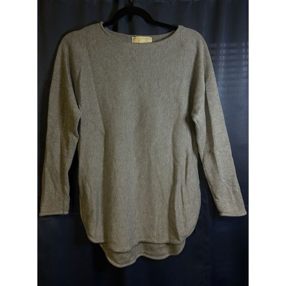 Michael Kors Sweaters - Michael Kors Sweater Women’s Medium Gray Long Sleeve Knit Tunic Gold Side Zip